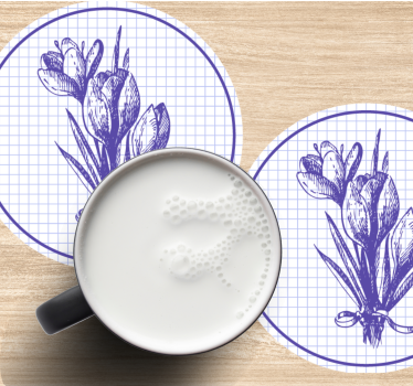 Texture coaster with elegant botanical design - TenStickers