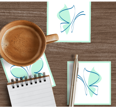 Texture coaster with elegant butterfly designs - TenStickers