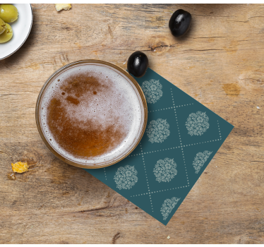 Texture coaster with elegant floral design - TenStickers