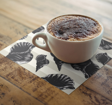 Texture coaster with elegant shell patterns - TenStickers