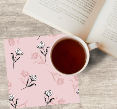 Texture coaster with floral design in soft hues - TenStickers