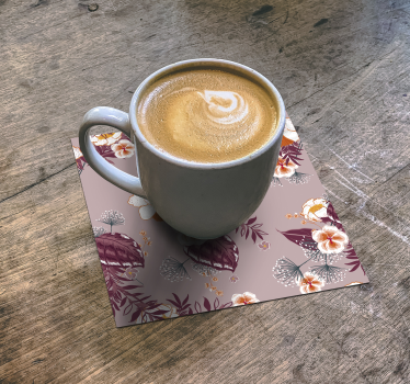 Texture coaster with floral design surface - TenStickers