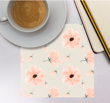Texture coaster with floral pattern and soft petals - TenStickers