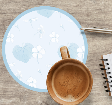 Texture coaster with floral print surface - TenStickers