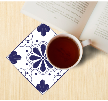 Texture coaster with floral shape design - TenStickers