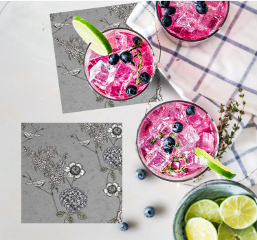 Texture coaster with floral textured background - TenStickers