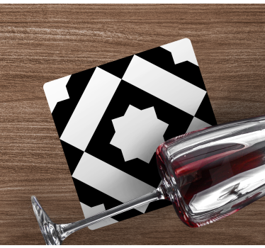 Texture coaster with geometric black design - TenStickers