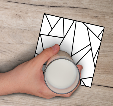Texture coaster with geometric black lines - TenStickers