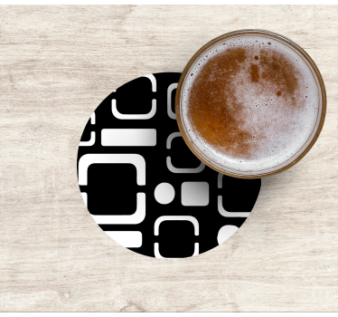 Texture coaster with geometric black patterns - TenStickers