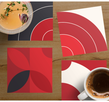Texture coaster with geometric color designs - TenStickers