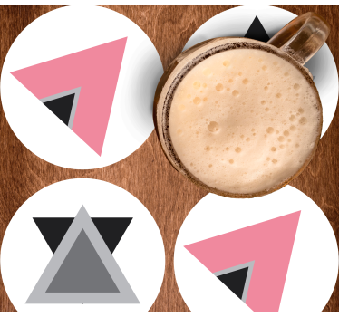 Texture coaster with geometric layer design - TenStickers