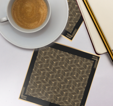 Texture coaster with geometric leaf design - TenStickers
