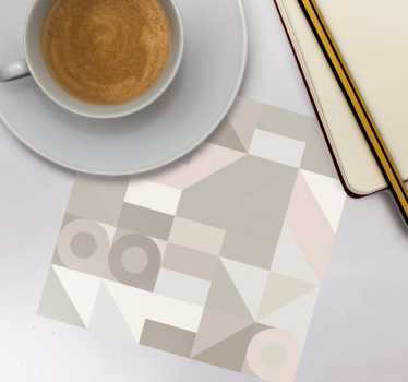 Texture coaster with geometric neutral designs - TenStickers