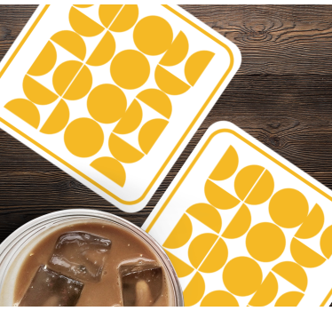 Texture coaster with geometric shape designs - TenStickers