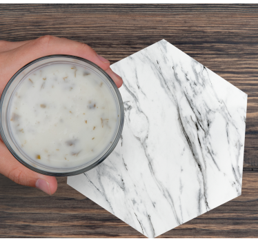 Texture coaster with hexagonal marble design - TenStickers