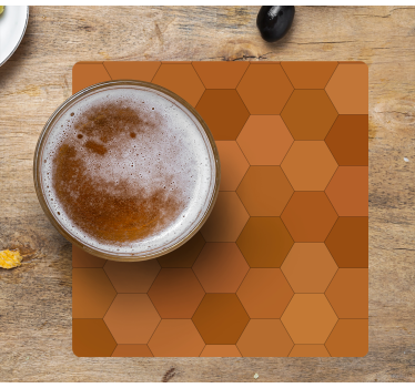 Texture coaster with hexagonal pattern surface - TenStickers