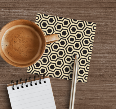 Texture coaster with honeycomb pattern design - TenStickers