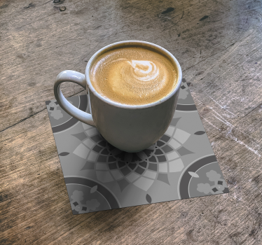 Texture coaster with intricate grey pattern - TenStickers