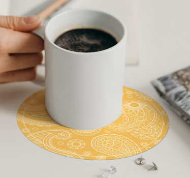 Texture coaster with intricate paisley design - TenStickers