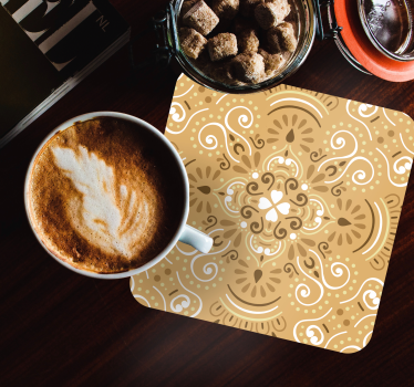 Texture coaster with intricate swirl design - TenStickers