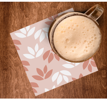 Texture coaster with leaf pattern design - TenStickers