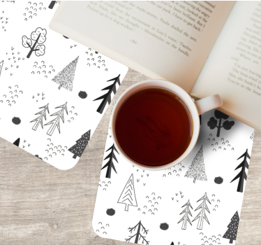 Texture coaster with natural line art design - TenStickers