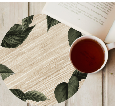 Texture coaster with nature-inspired leaf design - TenStickers