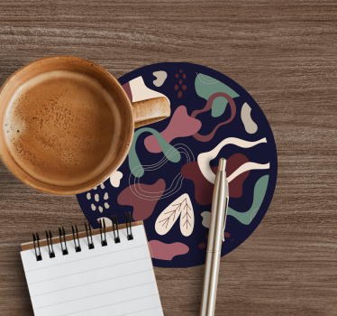 Texture coaster with organic shapes design - TenStickers