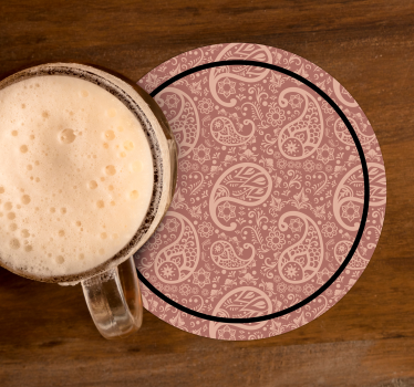 Texture coaster with paisley floral design - TenStickers