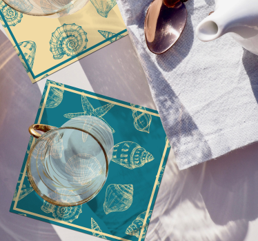Texture coaster with shell motif design - TenStickers