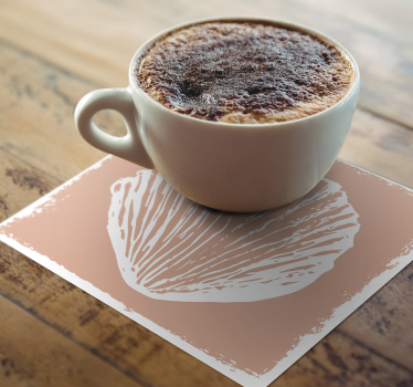 Texture coaster with shell pattern design - TenStickers