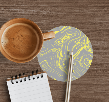 Texture coaster with swirling yellow patterns - TenStickers