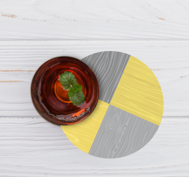 Texture coaster with wood grain circular design - TenStickers