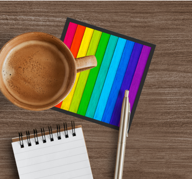 Vibrant color stripes texture coaster - TenStickers