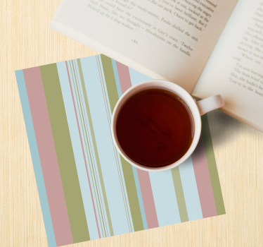 Vibrant striped motif texture coaster - TenStickers