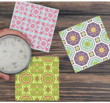 Vibrant textured squares texture coaster - TenStickers