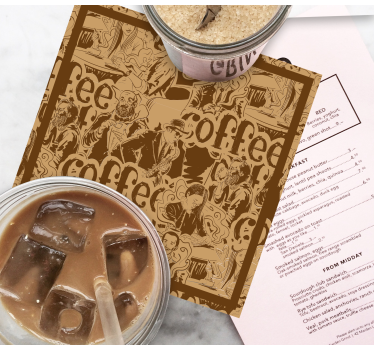 Vintage coffee characters texture coaster - TenStickers