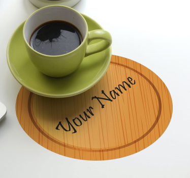 wood texture with text personalised beer mats - TenStickers
