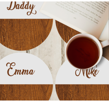 Wooden marble personalised beer mats - TenStickers