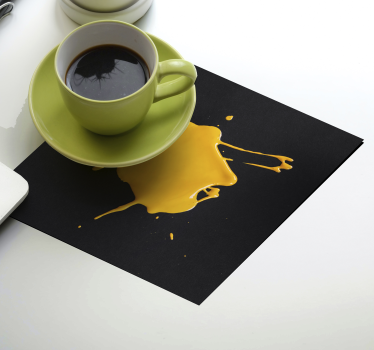 Yellow splash texture coaster - TenStickers