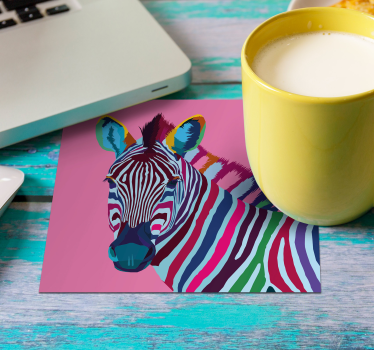 Zebra Pop Art modern coaster - TenStickers