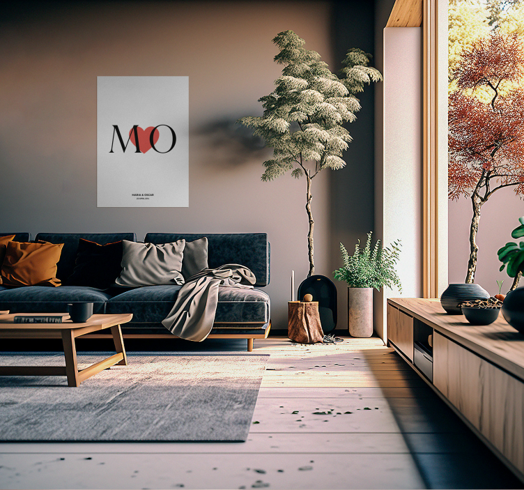 Initials custom love customisable poster - TenStickers