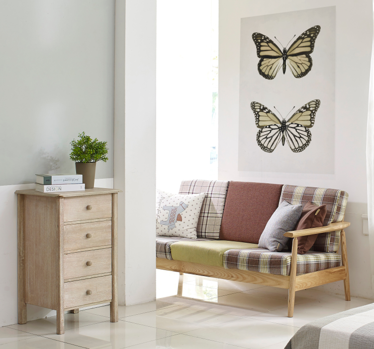 Vintage Butterfly Design Living Room Poster - TenStickers