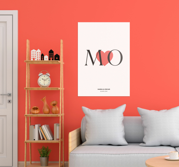 Initials custom love customisable poster - TenStickers