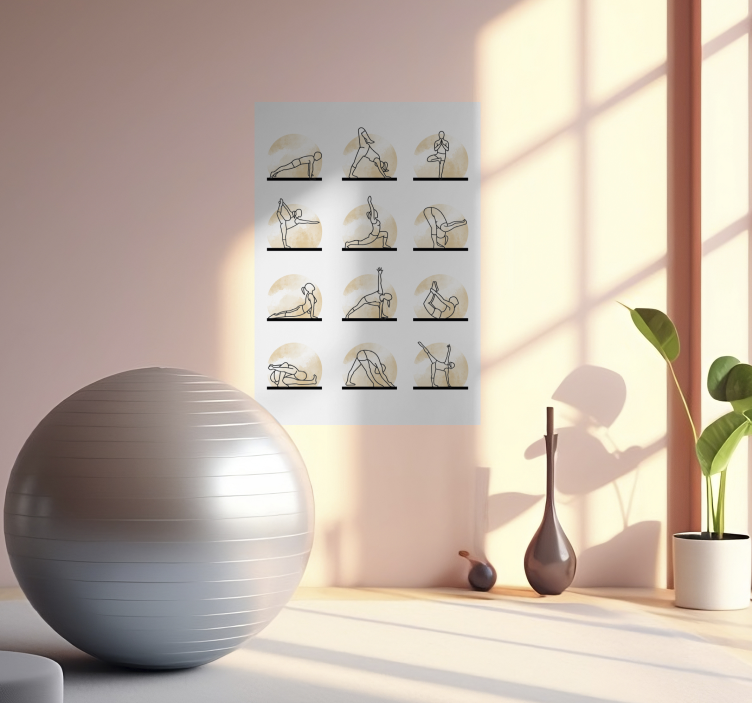 Asanas yoga poses  poster for wall - TenStickers