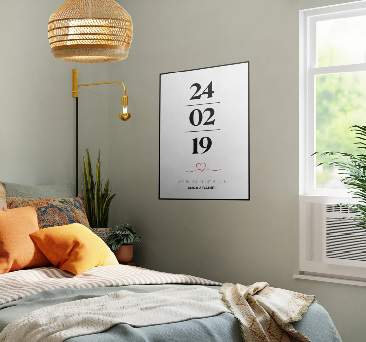 Coordinates of love customisable poster wall - TenStickers