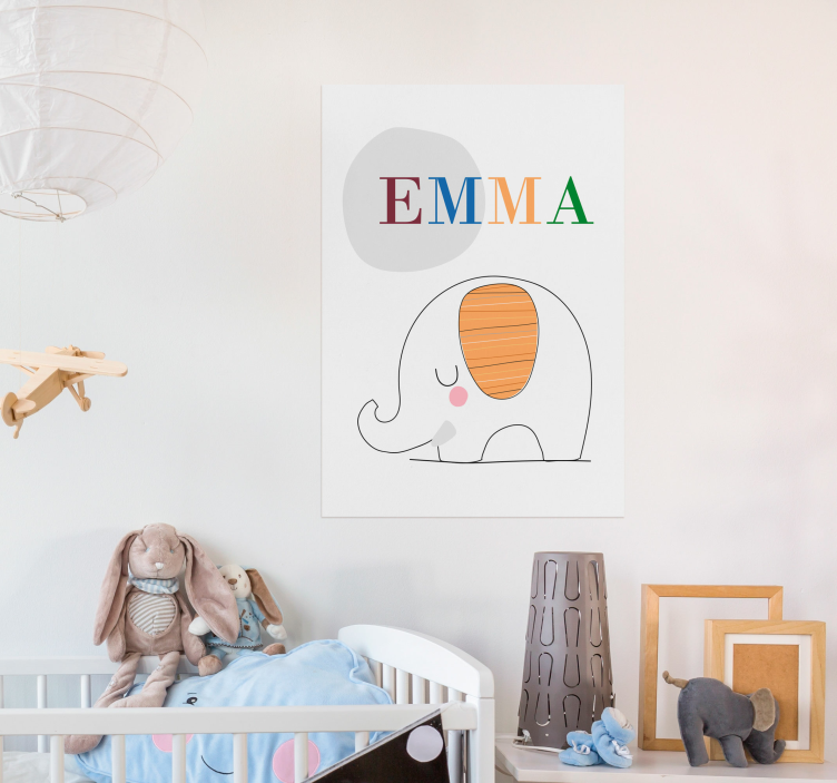 custom baby elephant nursery poster - TenStickers