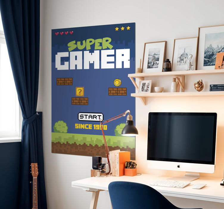 "Super gamer" retro style video game poster - TenStickers