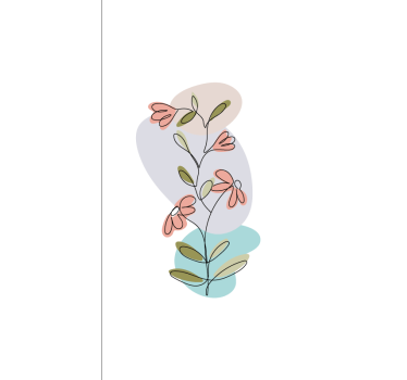 Flowers poster daisy and rose minimalist design - TenStickers