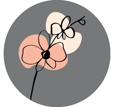 Flowers poster with orchids abstract line art design - TenStickers